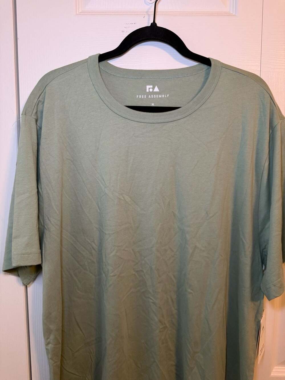 Free Assembly Men's Crew Neck Short Sleeve T-Shirt Khaki Green XL
